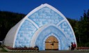 ice museum exterior with blue sky